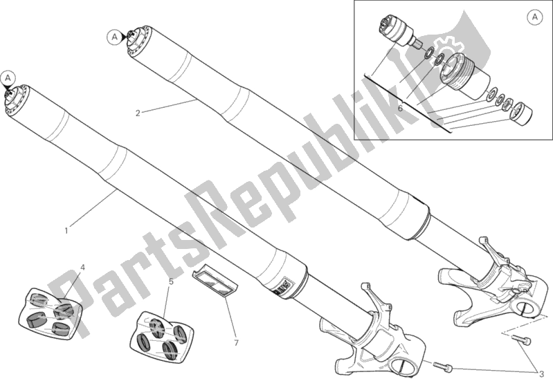 Todas las partes para Tenedor Frontal de Ducati Superbike 1199 Panigale S USA 2012